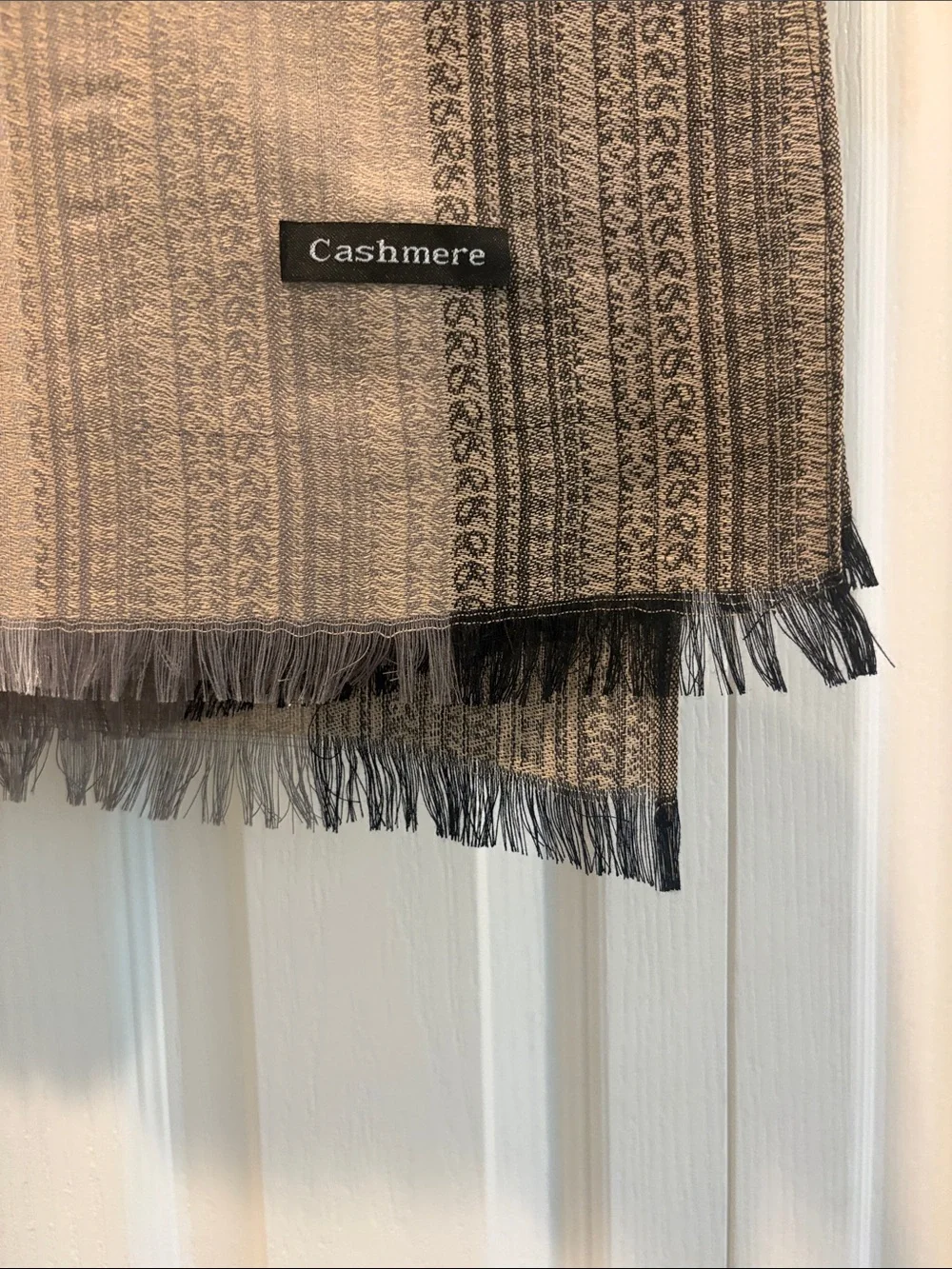Neutral Paisley Throw - Beige and Gray
